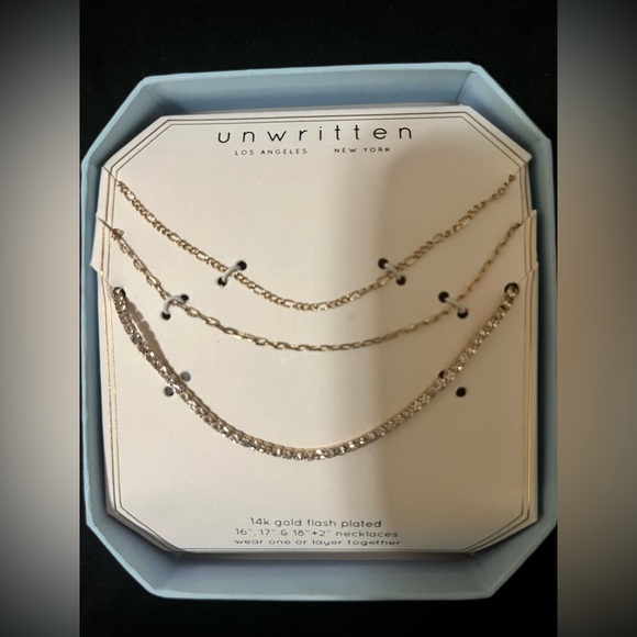 Unwritten Jewelry - Unwritten Gold-Tone 3 Layered Necklace Set from Macys